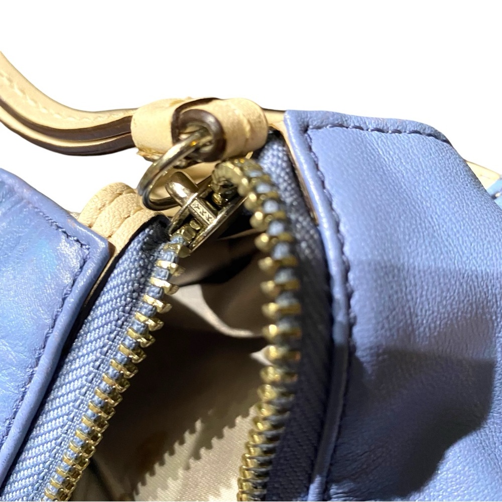 COACH Vintage Alexandra Chain Lt Blue & Cream Leather Large Tote HandBag F20812 - Picture 12 of 12